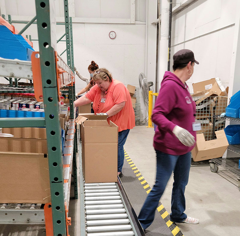 Volunteers at Good Shepherd Food Bank